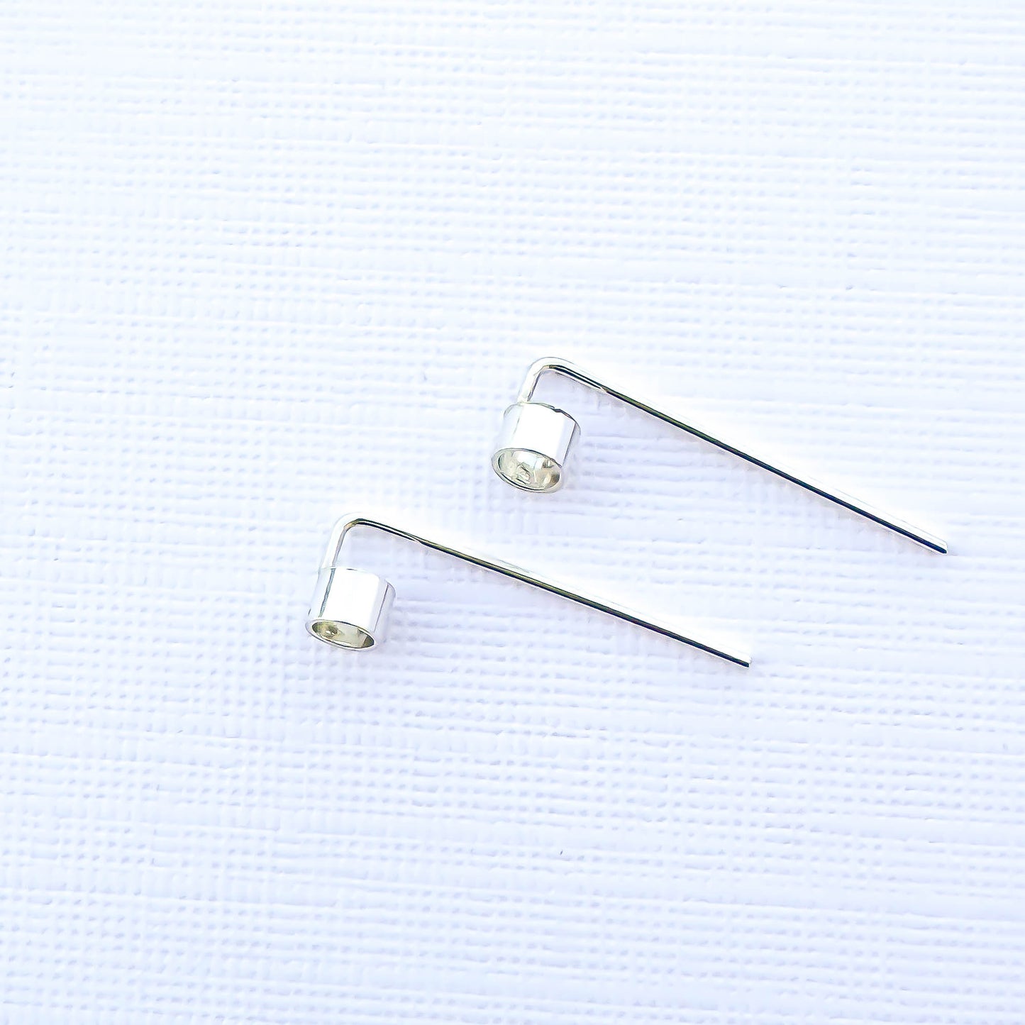 Open Circle Threader Earrings, Silver