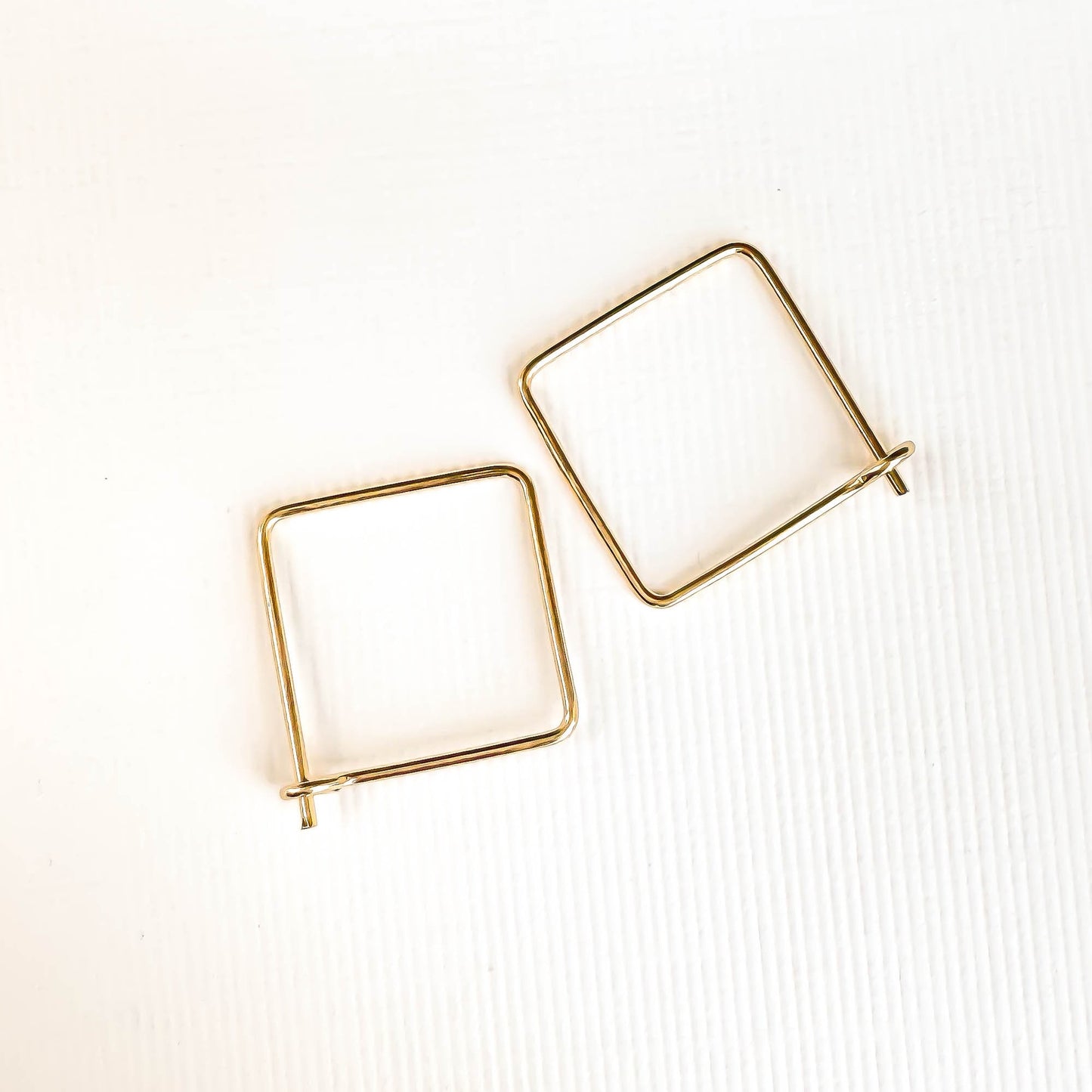 Mini Square Hoop Earrings, 14K Gold Filled