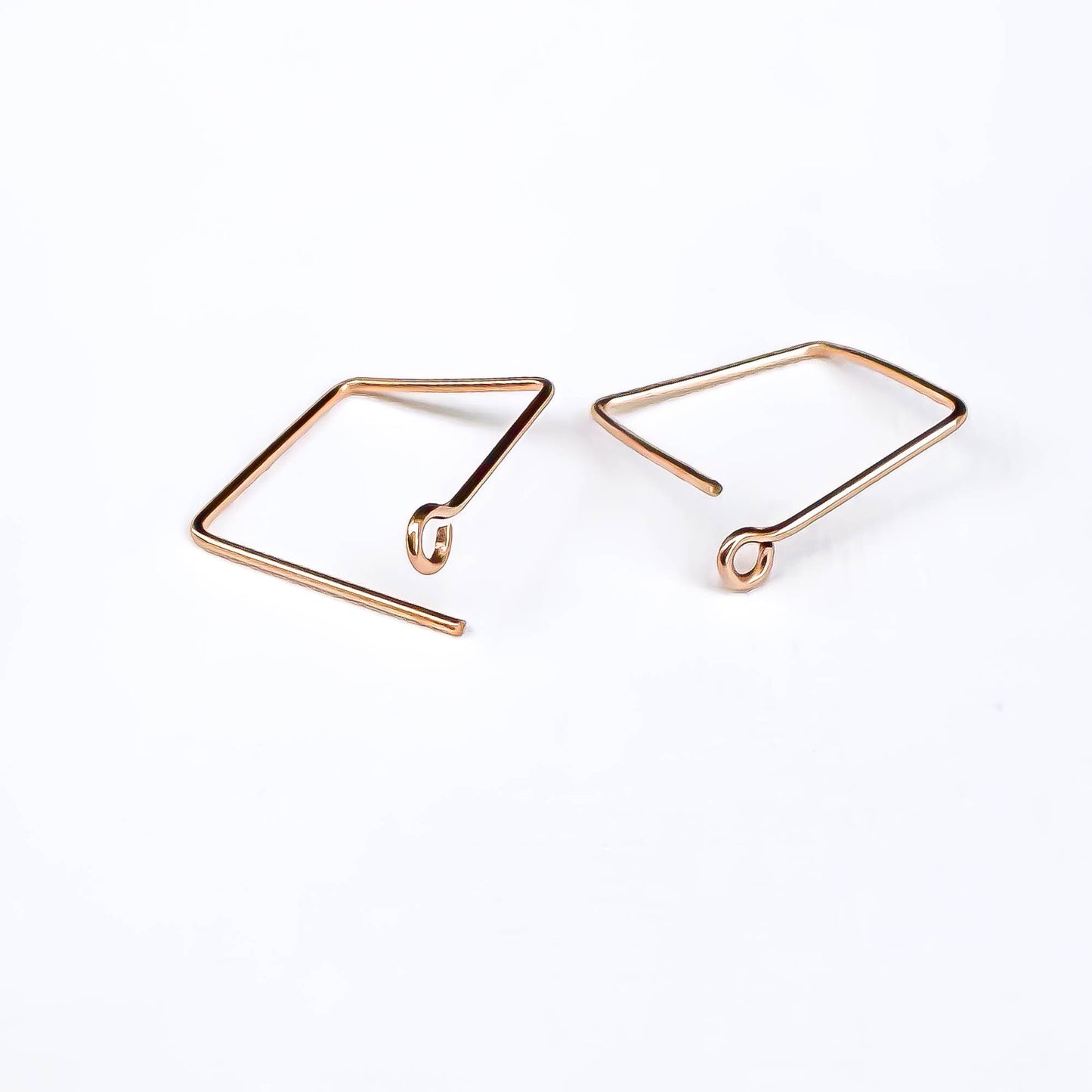 Mini Square Hoop Earrings, 14K Rose Gold Filled