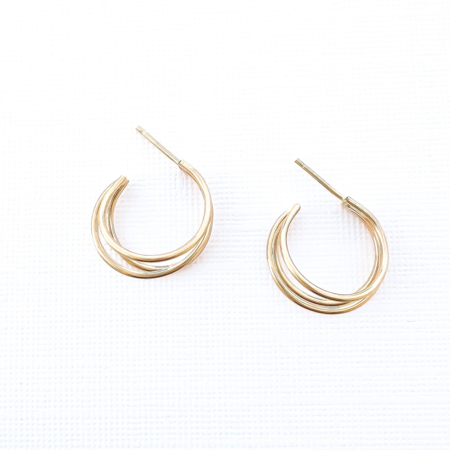 Triple Hoop Earrings, 14K Gold Filled