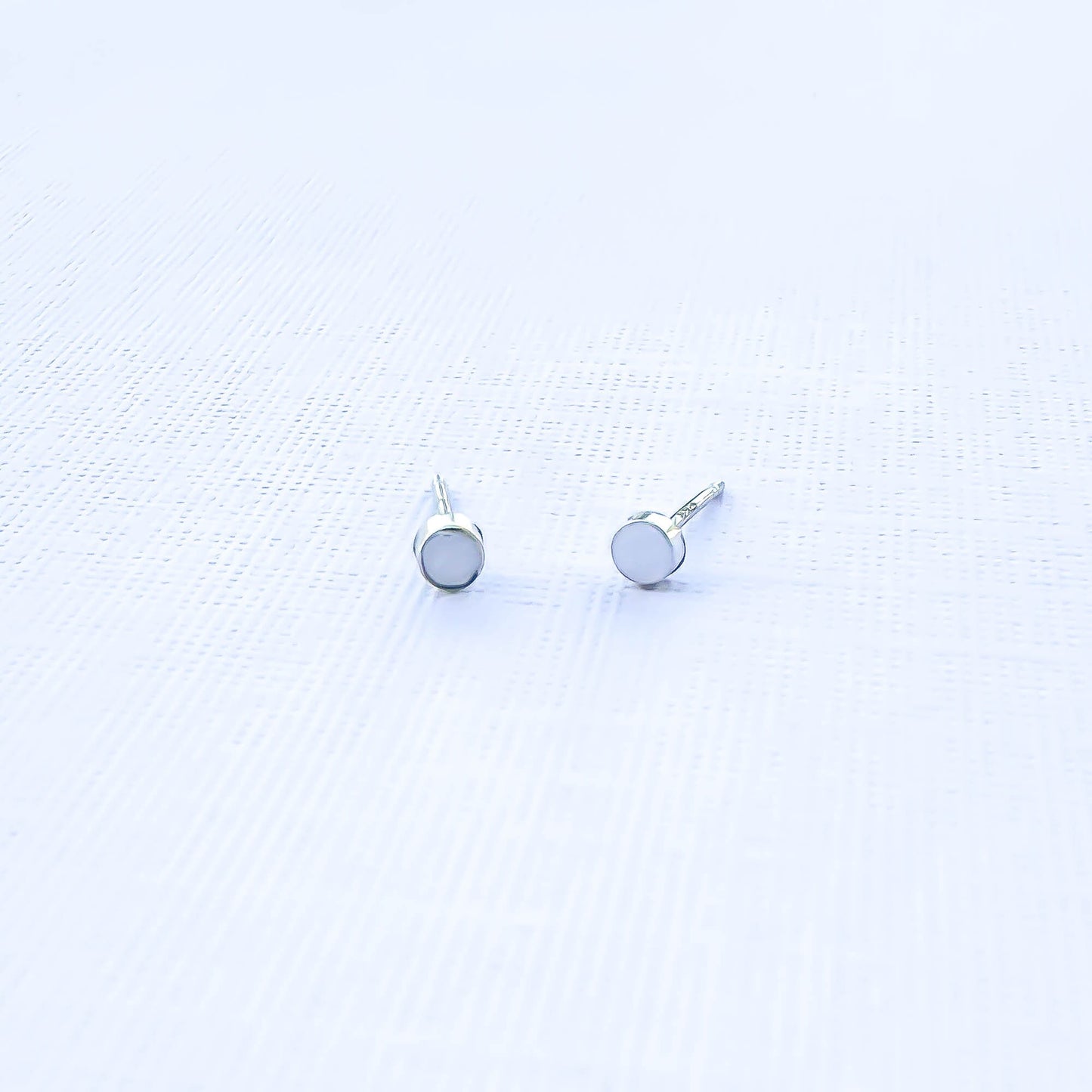 Circle Stud Earrings, 4mm Sterling Silver