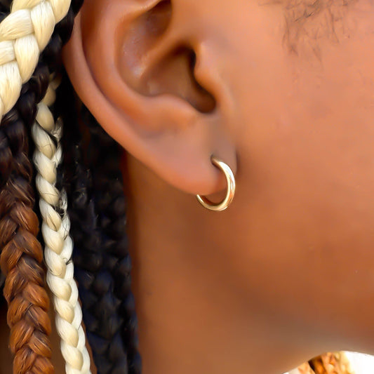 Small Hoop Earrings 12mm Diameter, 14K Gold Filled