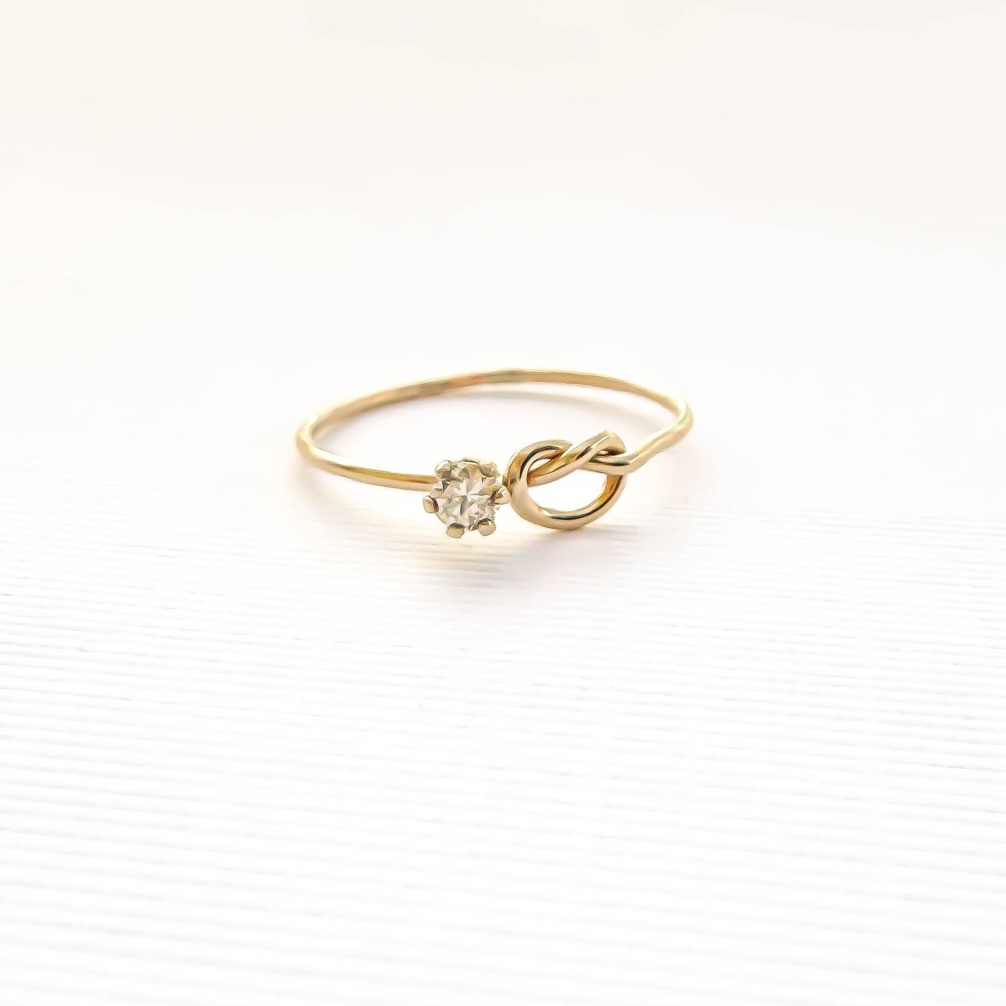 SIZE 8.25 CZ Knot Ring, 14K Gold Filled