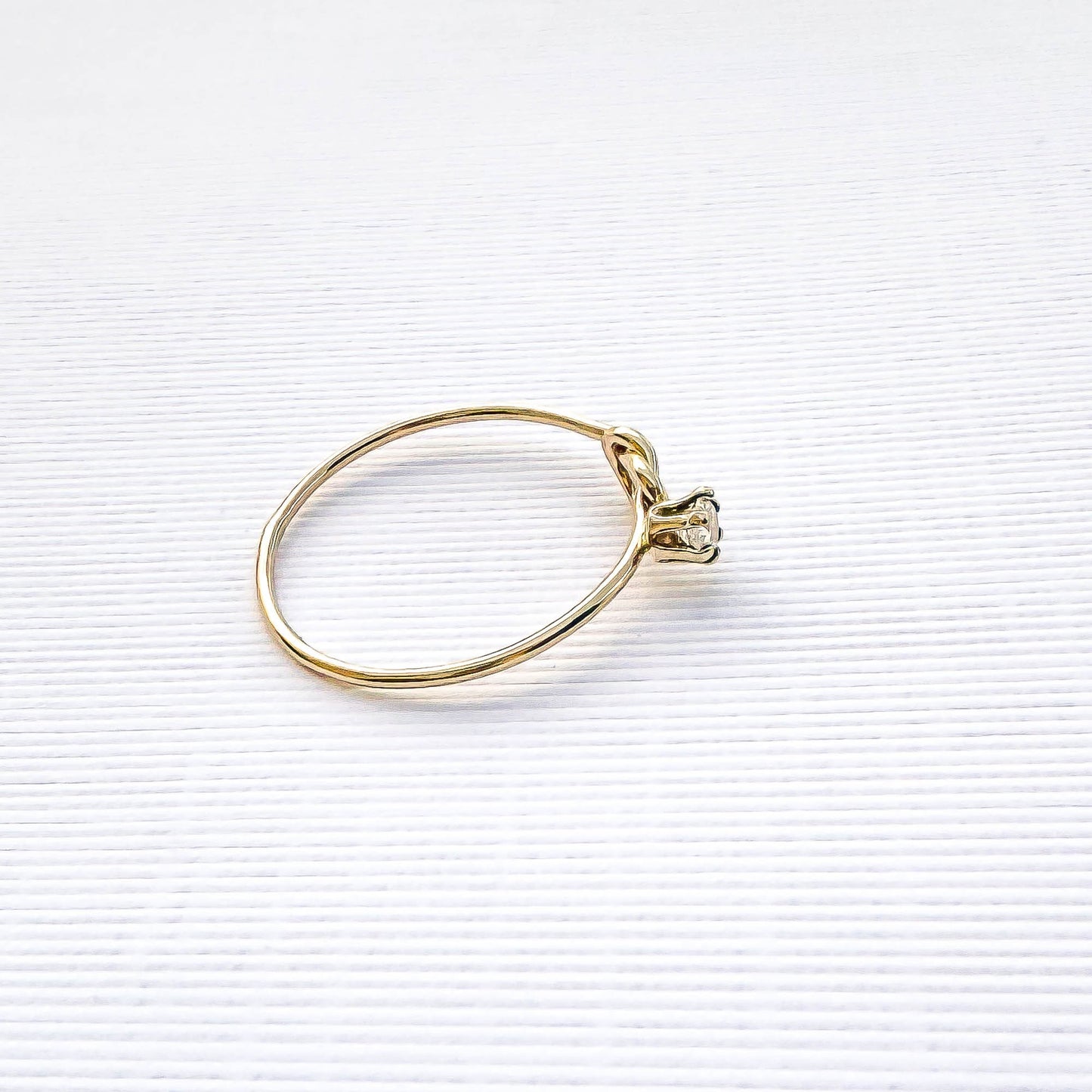 SIZE 8.25 CZ Knot Ring, 14K Gold Filled