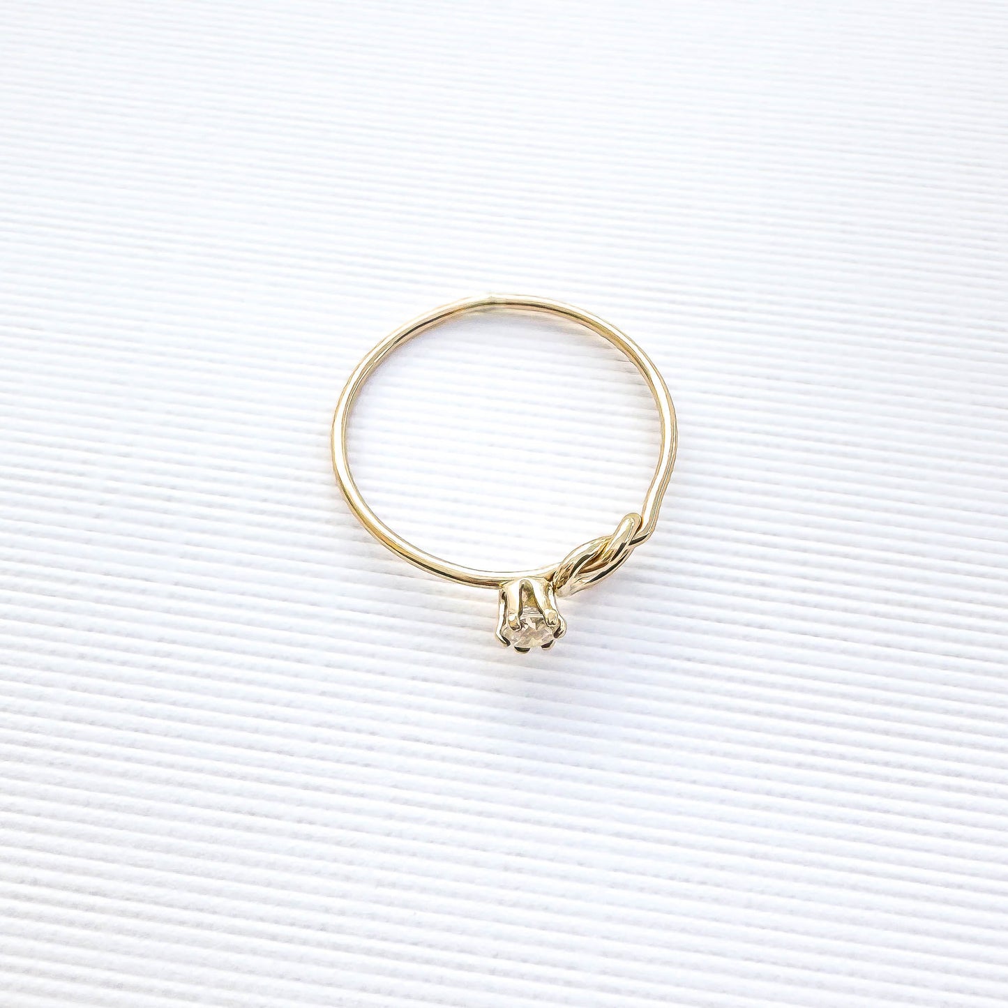 SIZE 8.25 CZ Knot Ring, 14K Gold Filled