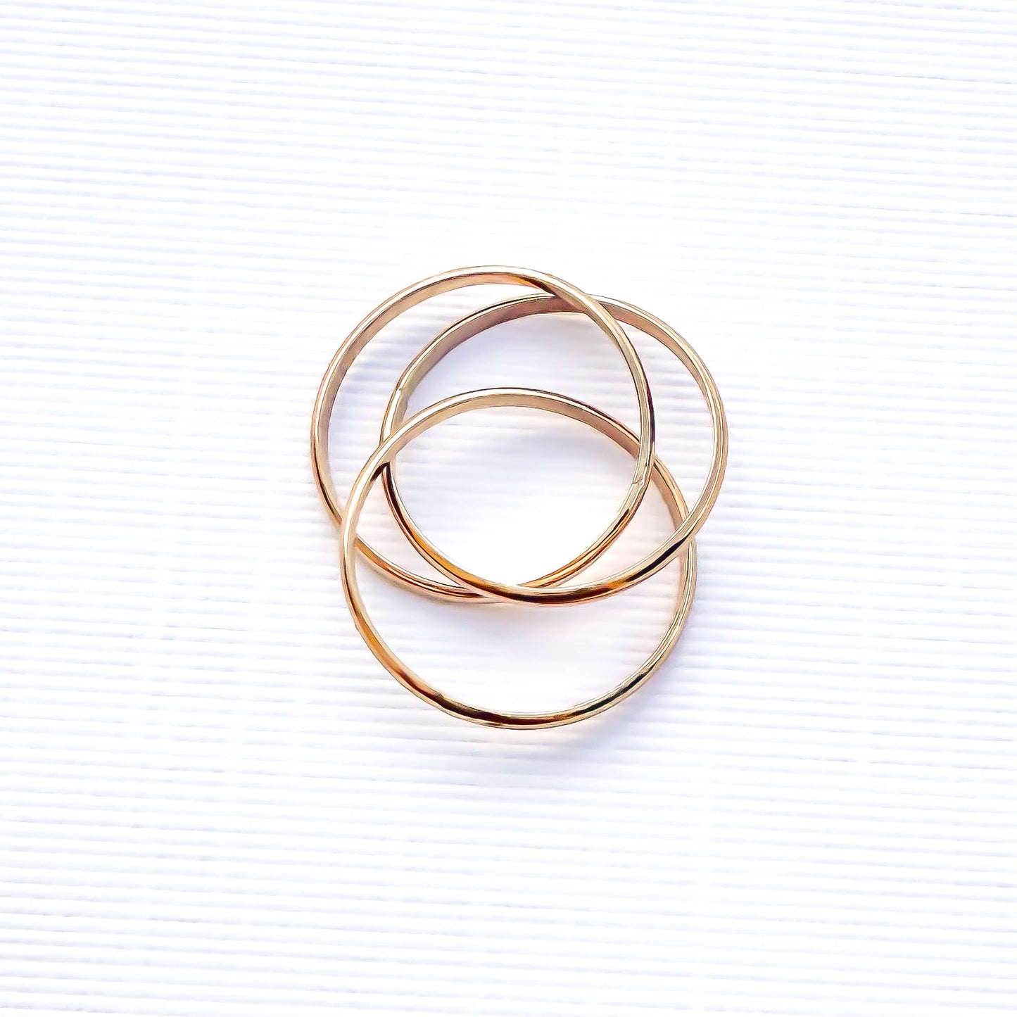 SIZE 5.75 Triple Band Fidget Ring, 14K Rose Gold Filled