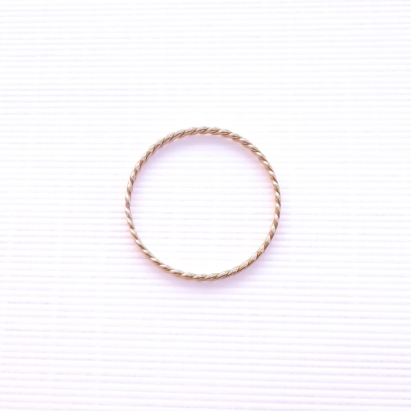 SIZE 7 Ultra Dainty Twist Ring, 14K Rose Gold Filled