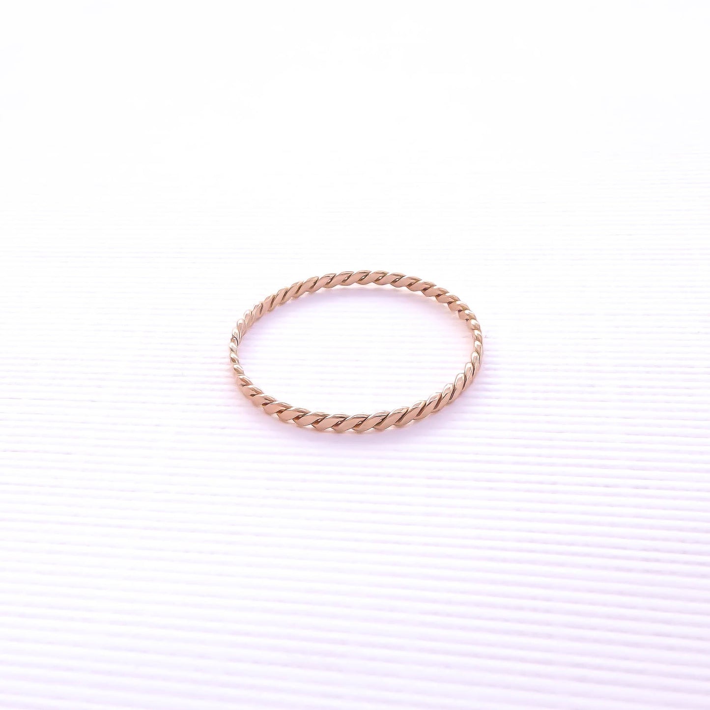 SIZE 7 Ultra Dainty Twist Ring, 14K Rose Gold Filled