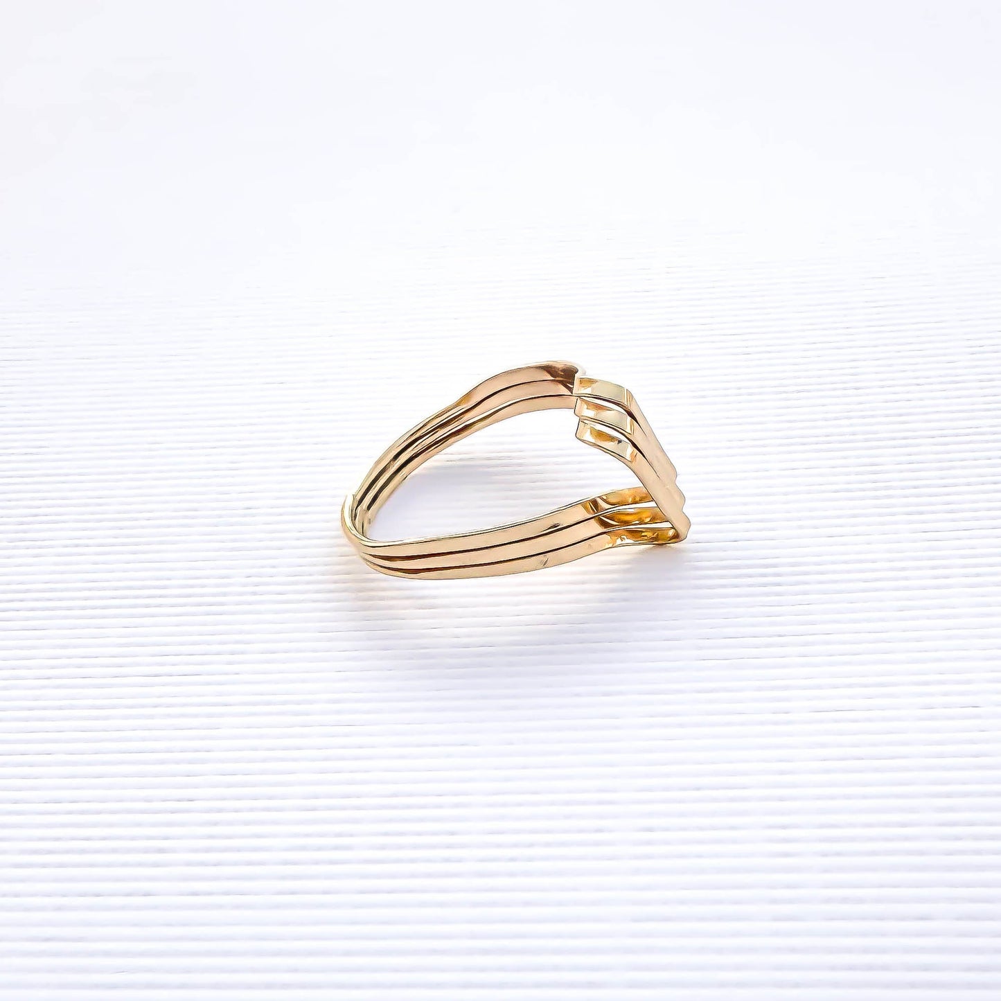 SIZE Open Loop Hand Woven Pinky Ring, 14K Gold Filled