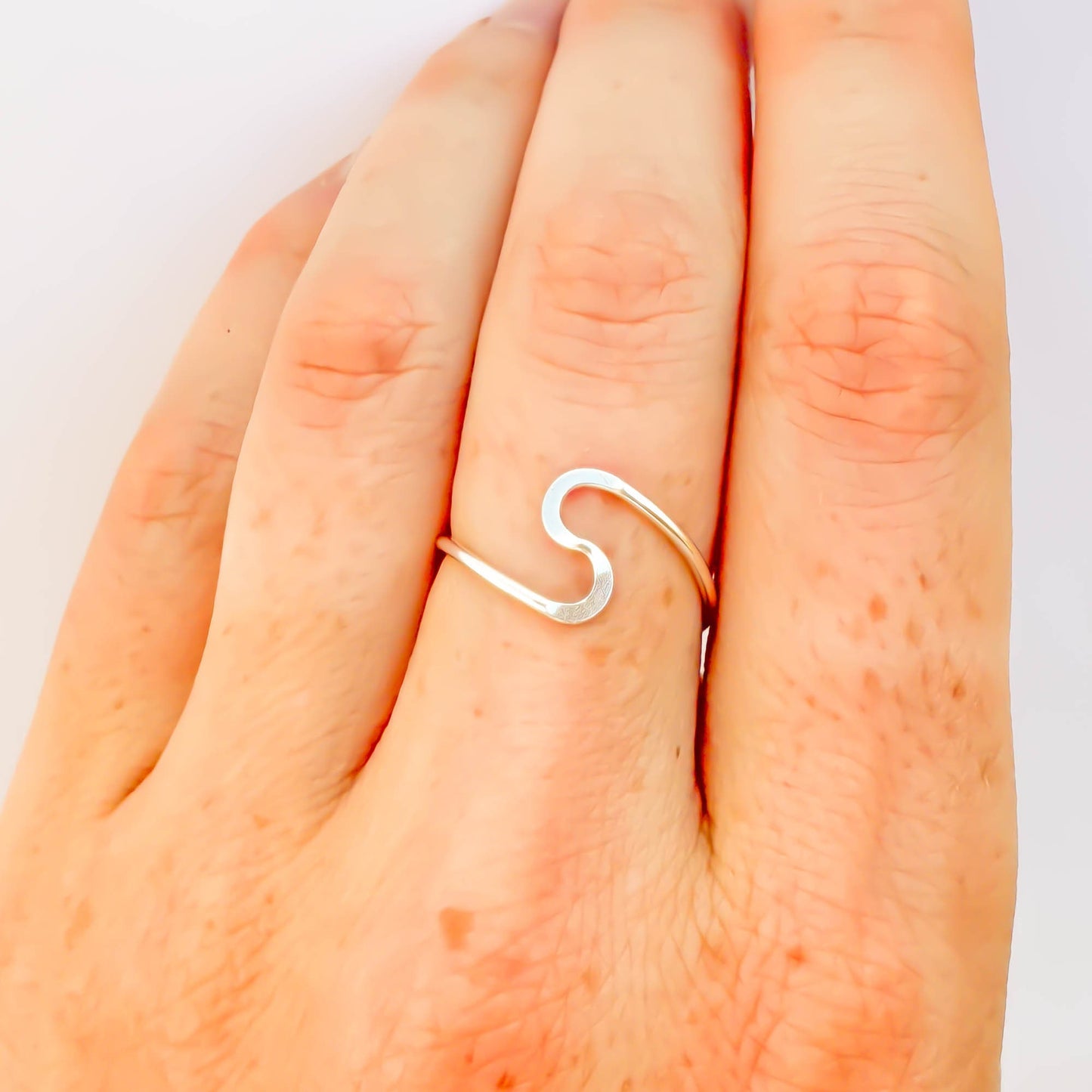 SIZE 5.75 S Curve Wave Ring, Sterling Silver