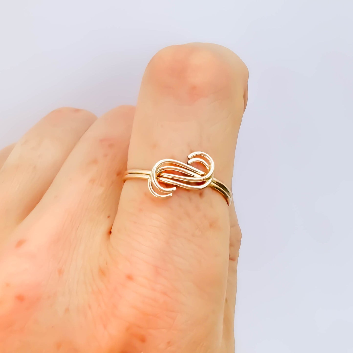 SIZE 7.75 S Curve Wave Ring, 14K Gold Filled