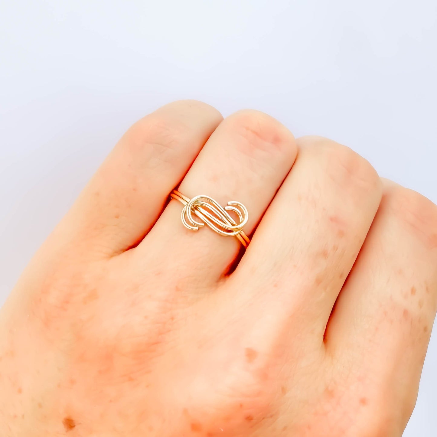 SIZE 7.75 S Curve Wave Ring, 14K Gold Filled