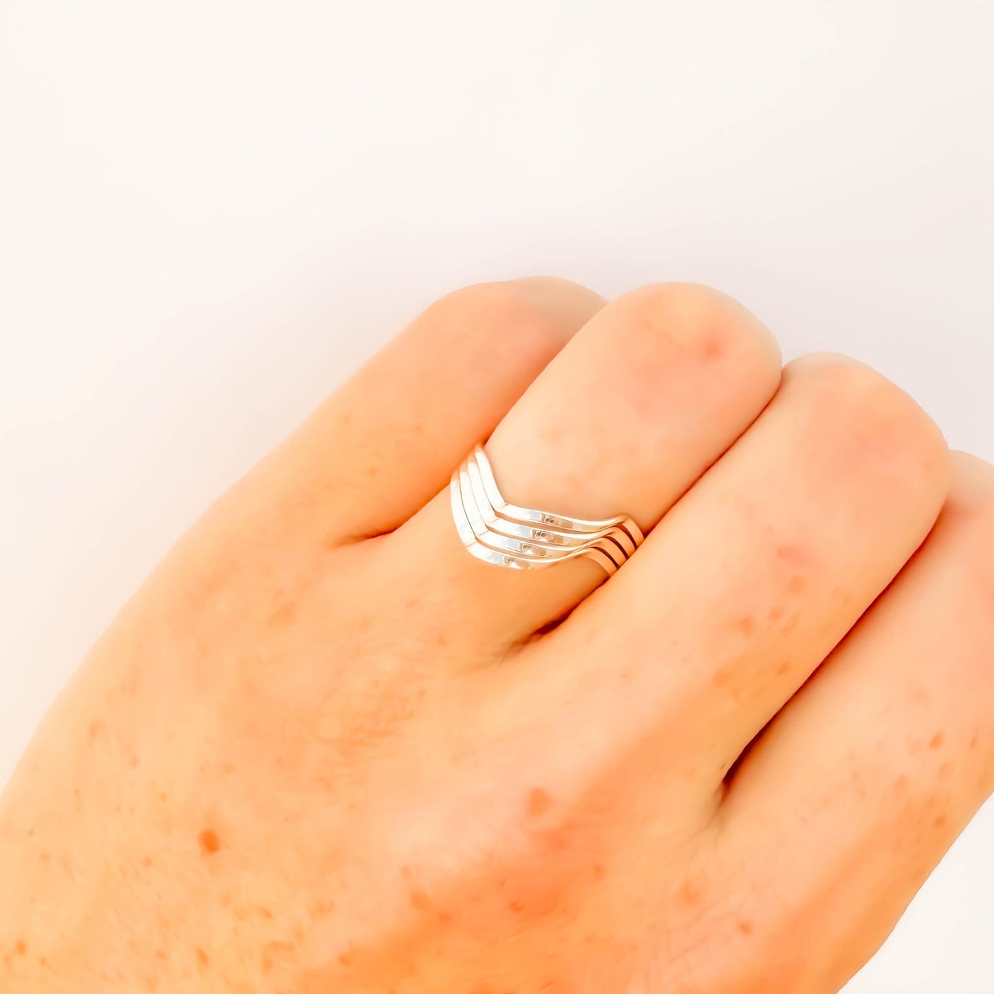 SIZE 5.5 Open Loop Wave Ring, Sterling Silver