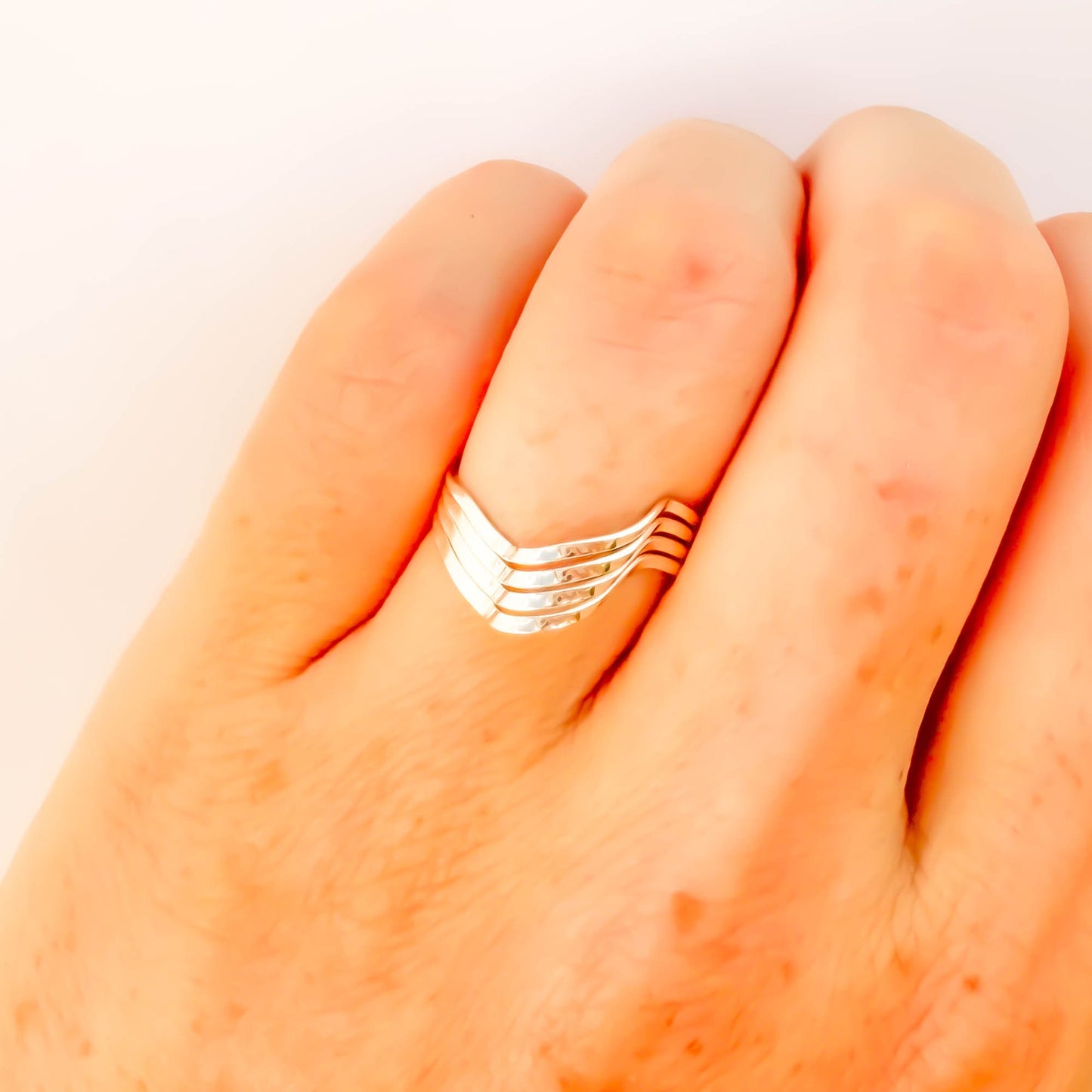 SIZE 5.5 Open Loop Wave Ring, Sterling Silver