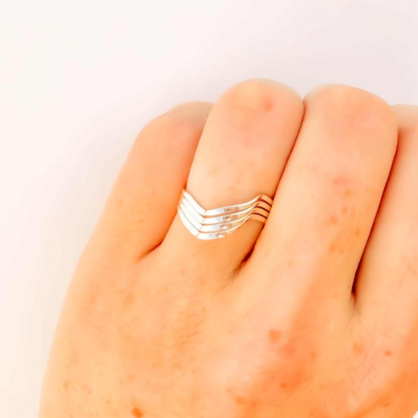 SIZE 5.5 Open Loop Wave Ring, Sterling Silver