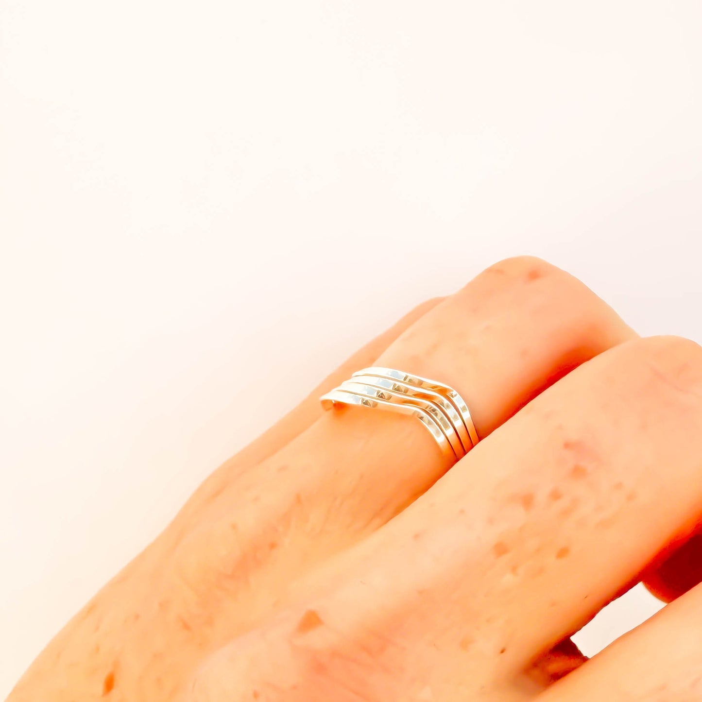 SIZE 5.5 Open Loop Wave Ring, Sterling Silver