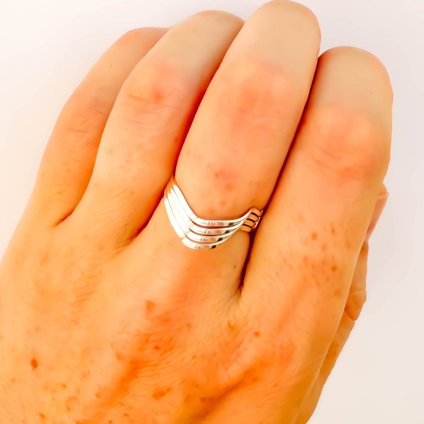 SIZE 5.5 Open Loop Wave Ring, Sterling Silver