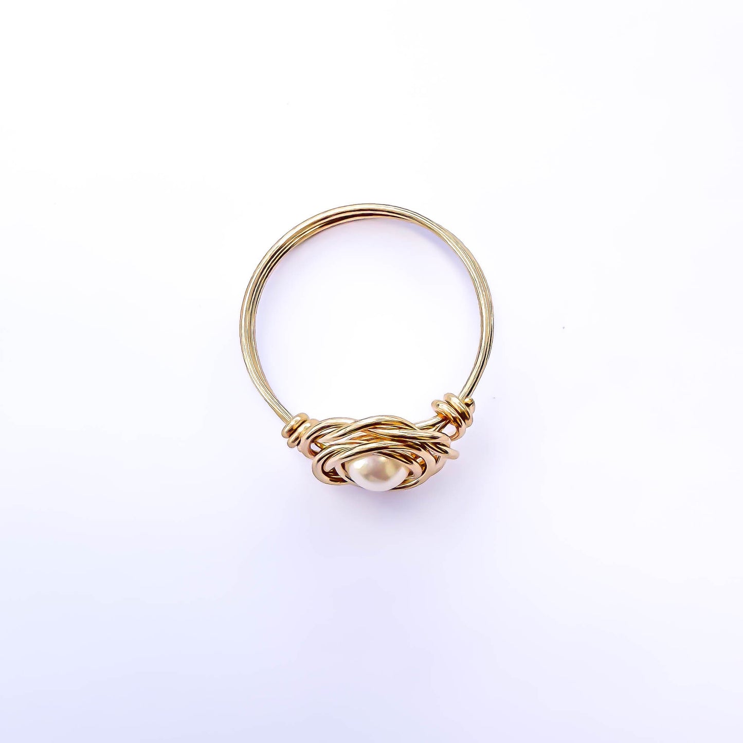 SIZE 7 Nested Pearl Ring, 14K Gold Filled