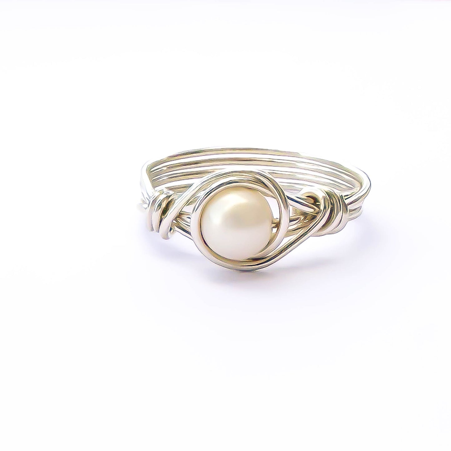 SIZE 7 Genuine Freshwater Pearl Ring, 925 Sterling Silver