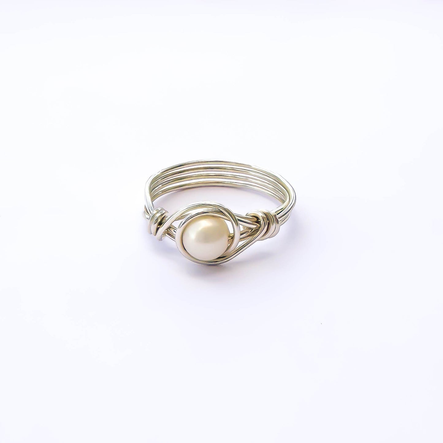 SIZE 7 Genuine Freshwater Pearl Ring, 925 Sterling Silver