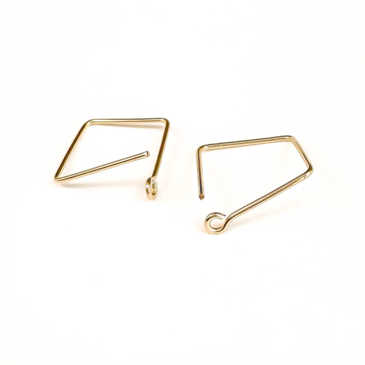 Mini Square Hoop Earrings, 14K Gold Filled