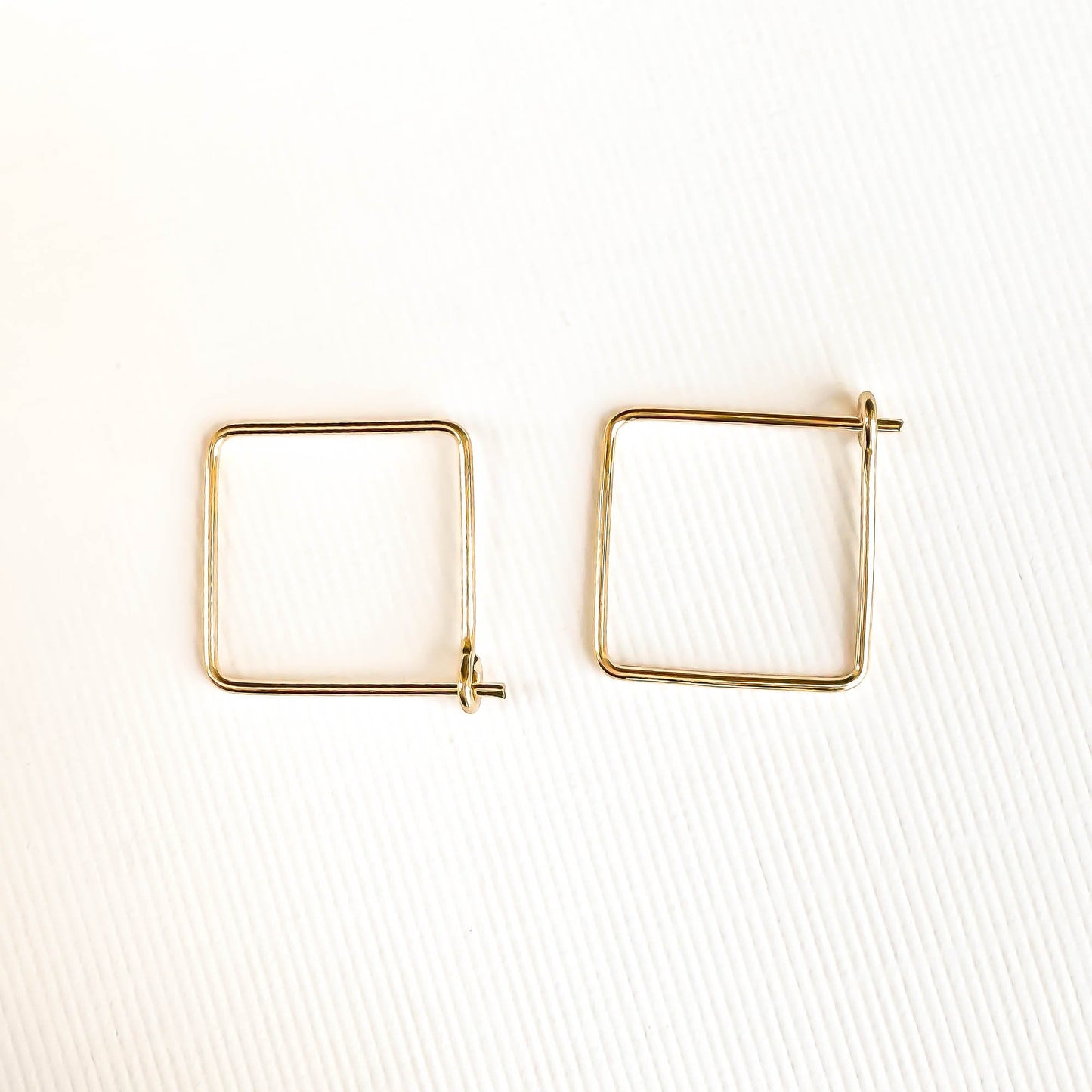 Mini Square Hoop Earrings, 14K Gold Filled