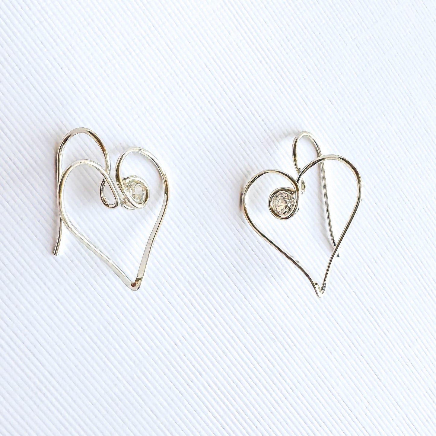 Heart Drop Earrings, 925 Sterling Silver