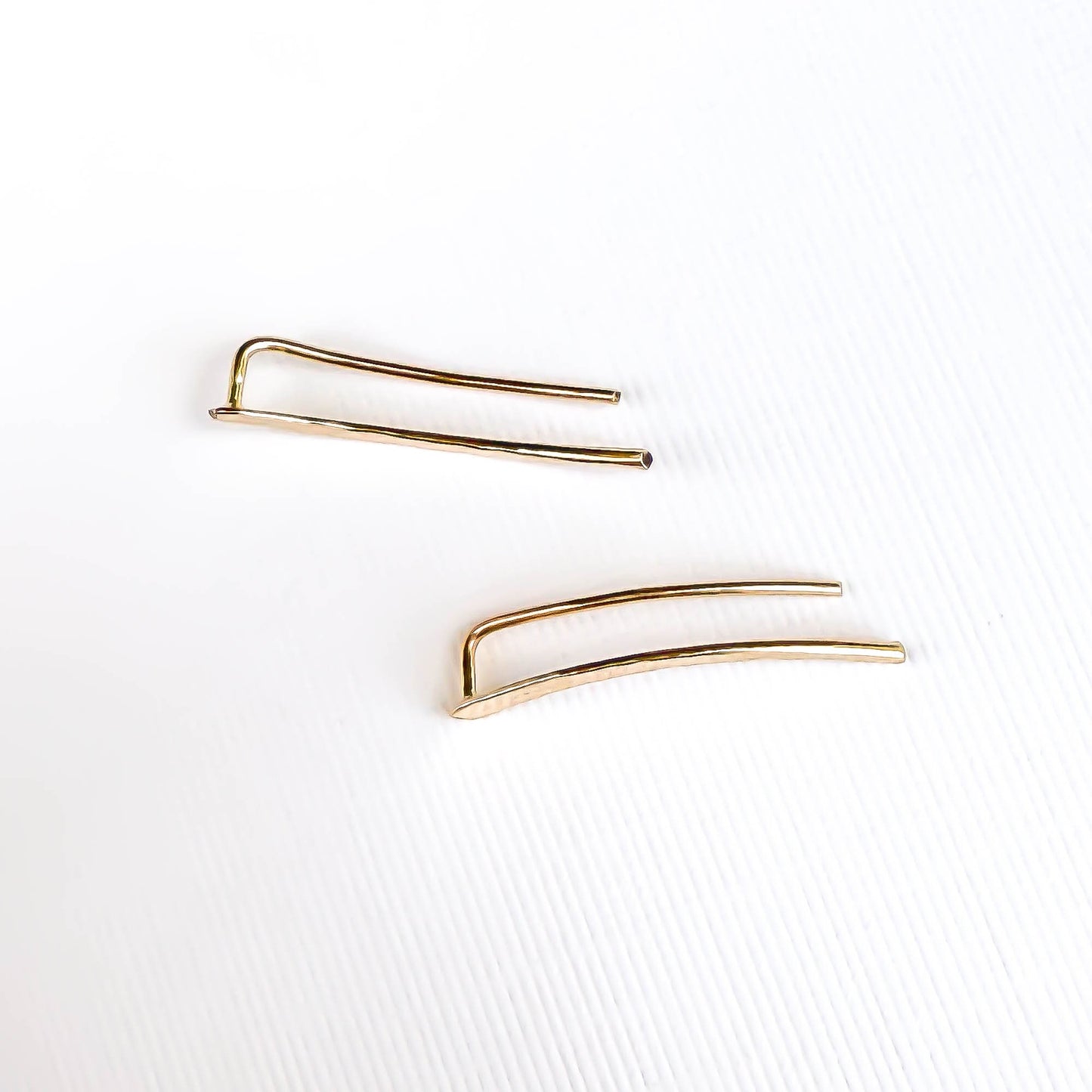 Hammered Climbing Earrings, 14K Gold Filled