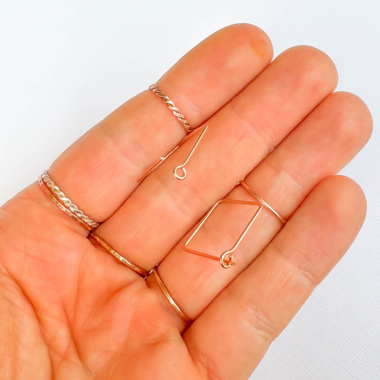 Mini Square Hoop Earrings, 14K Rose Gold Filled