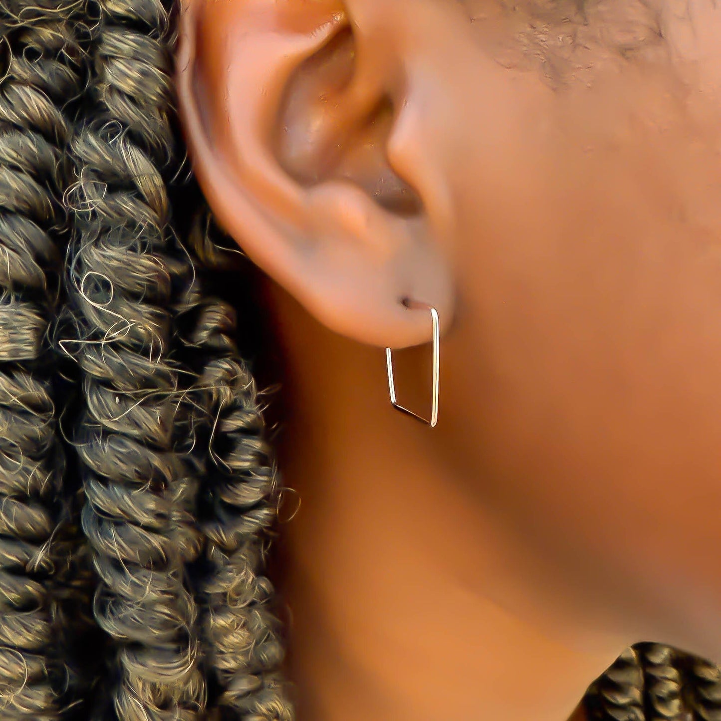 Mini Square Hoop Earrings, 14K Gold Filled