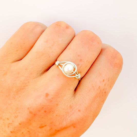 Genuine Freshwater Pearl Ring, Sterling Silver