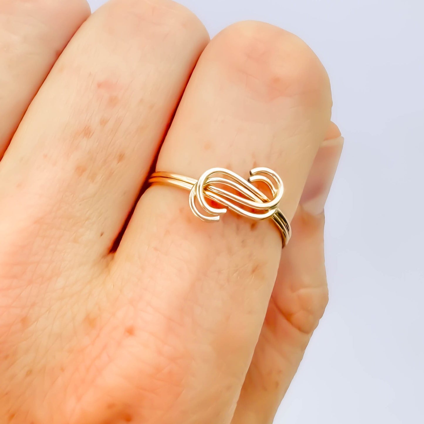 SIZE 7.75 S Curve Wave Ring, 14K Gold Filled