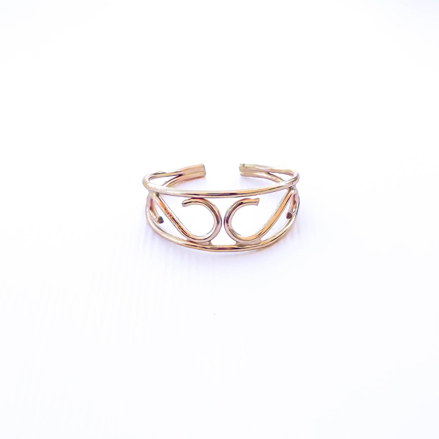 14K Gold Filled S Curved Toe Ring