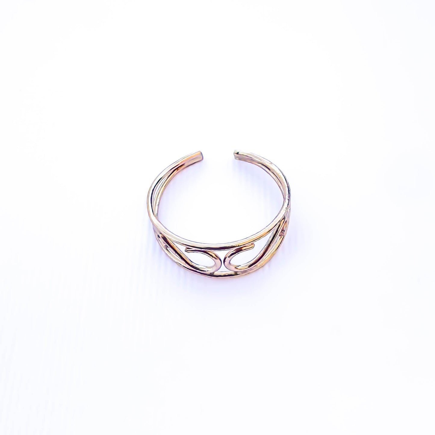 14K Gold Filled S Curved Toe Ring