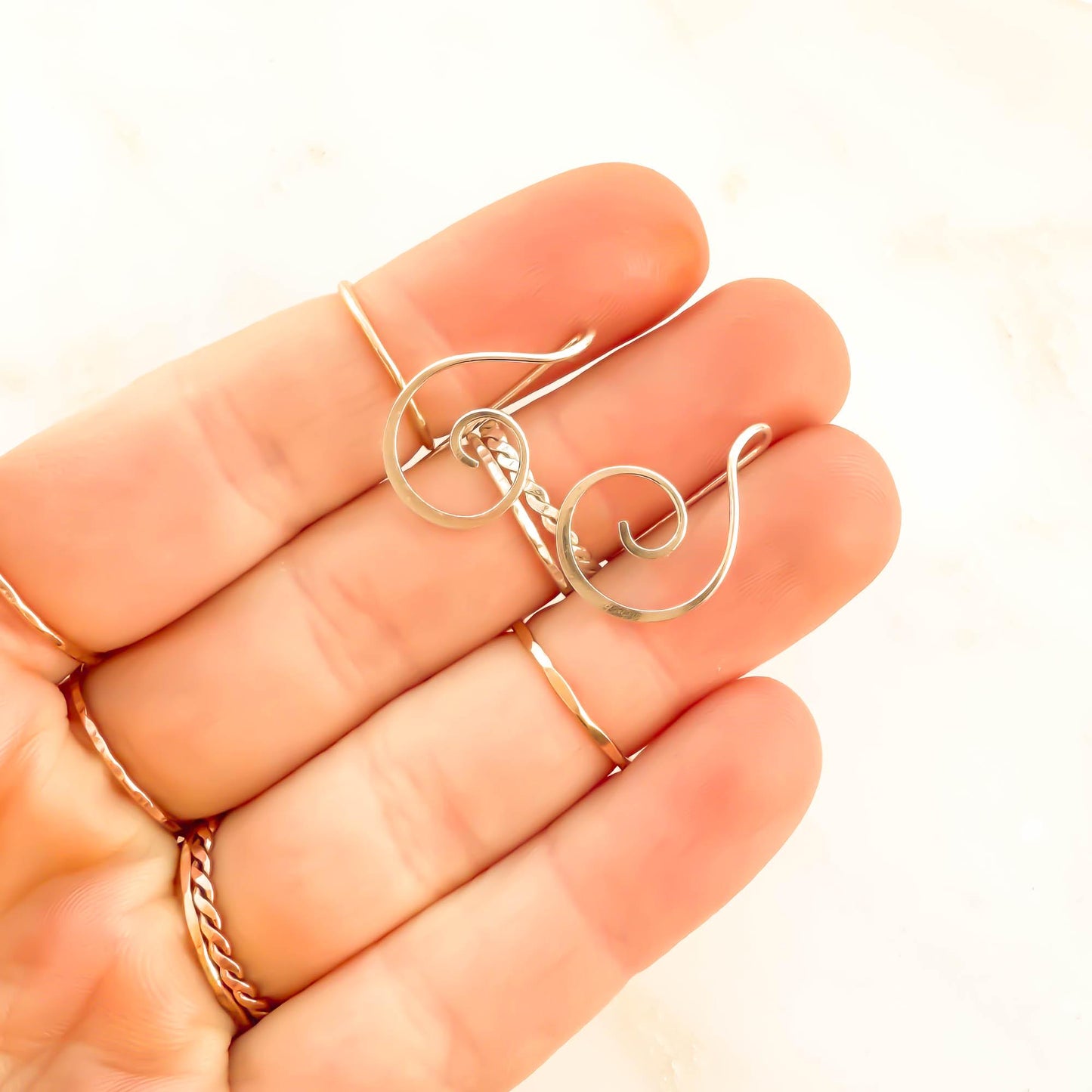 Treble Clef Slip Through Earrings, Sterling Silver