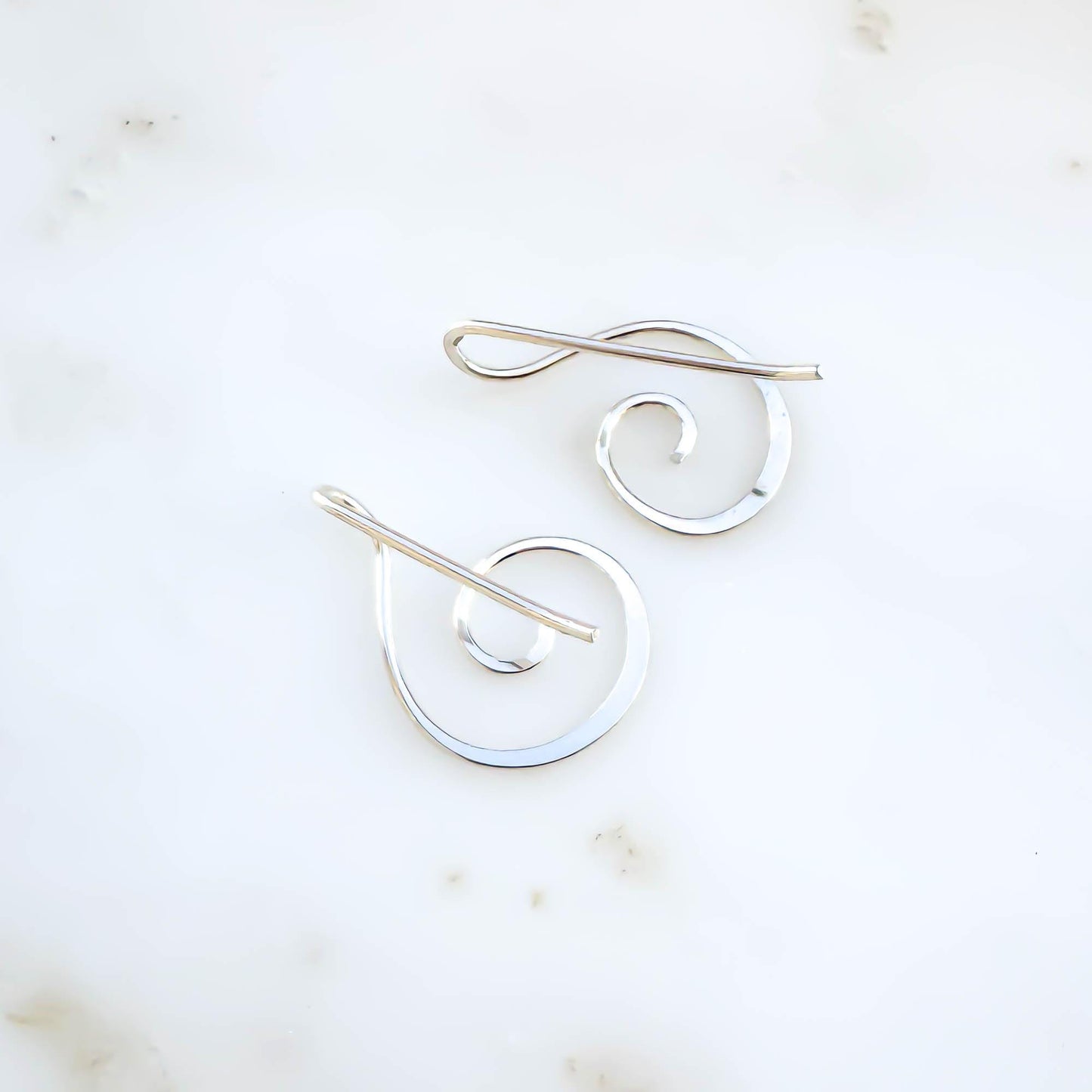 Treble Clef Slip Through Earrings, Sterling Silver