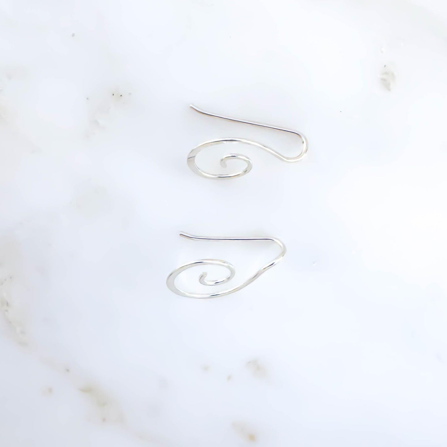 Treble Clef Slip Through Earrings, Sterling Silver