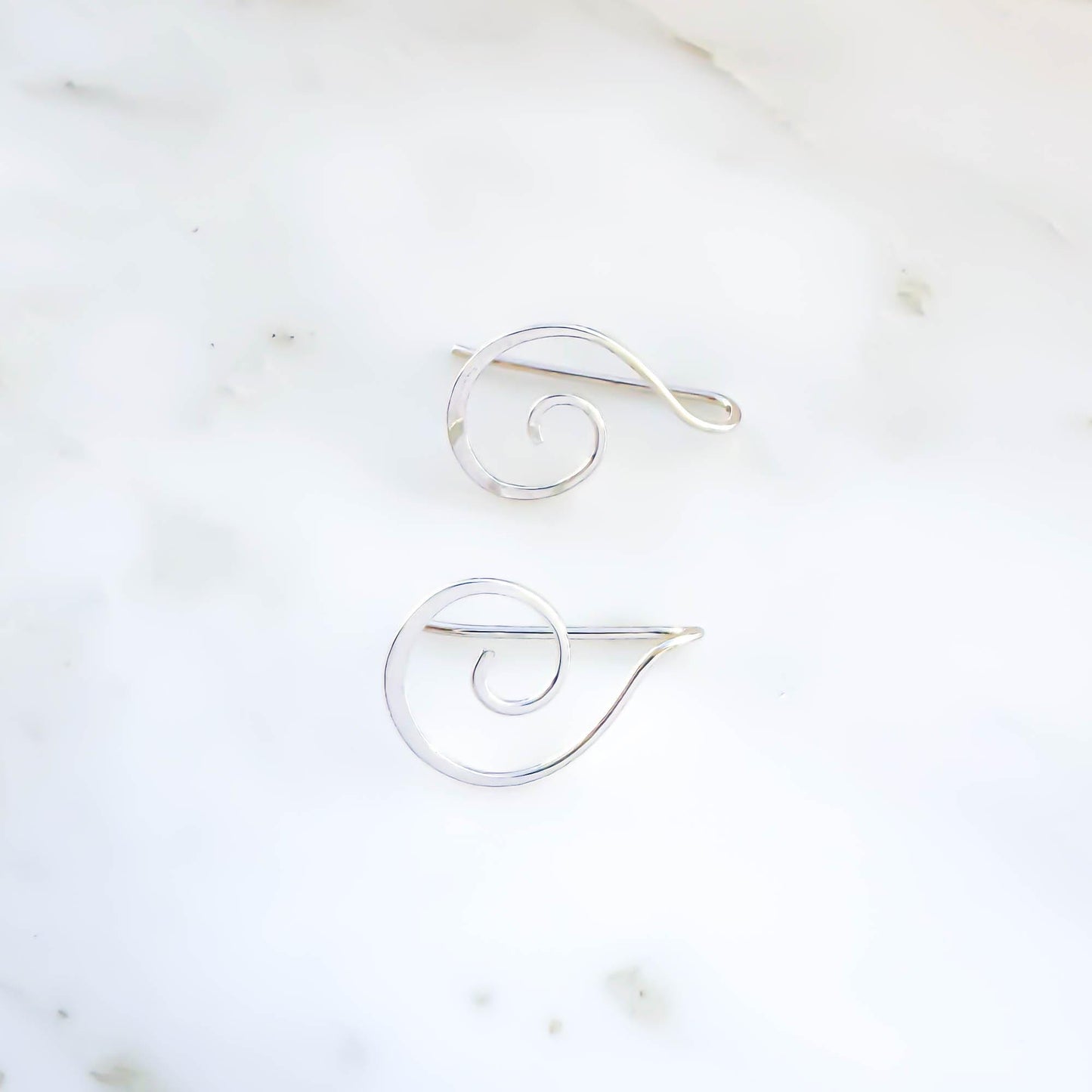 Treble Clef Slip Through Earrings, Sterling Silver