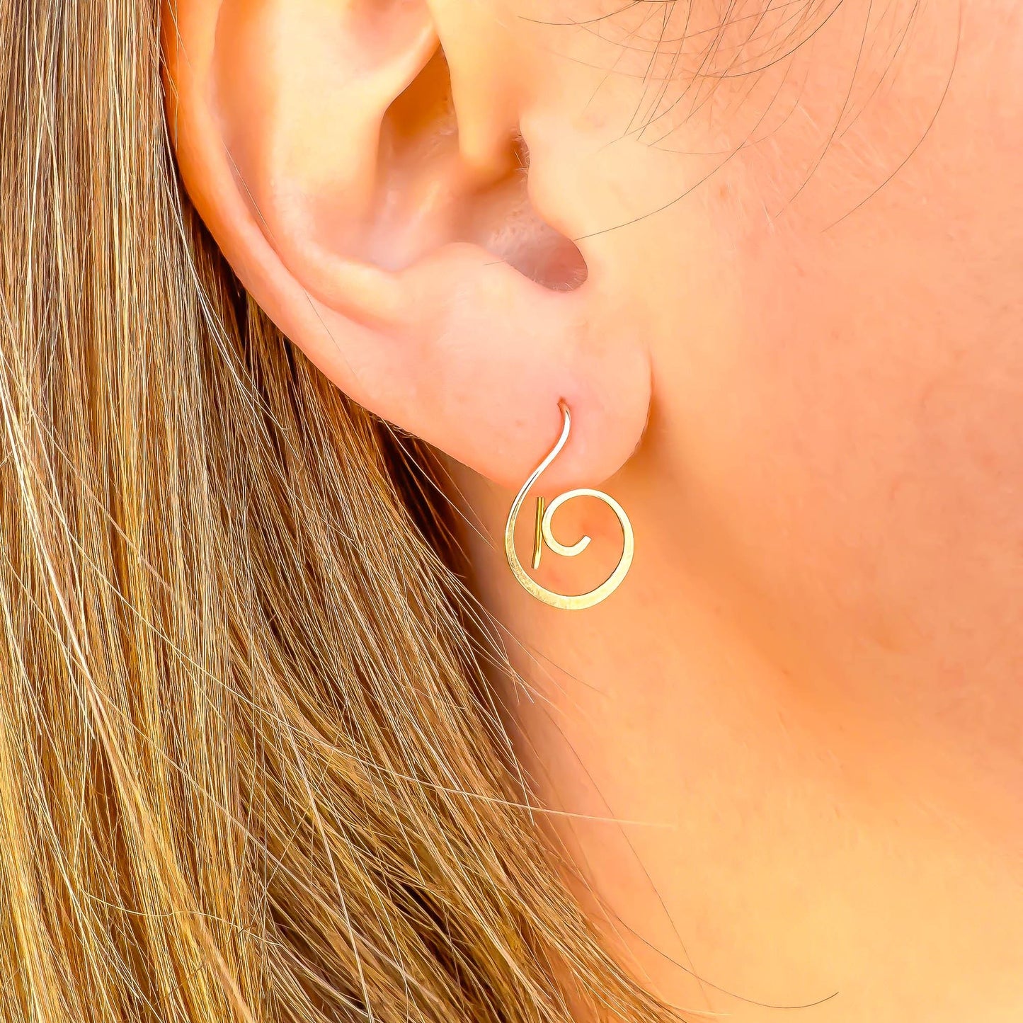 Treble Clef Slip Through Earrings, 14K Gold Filled