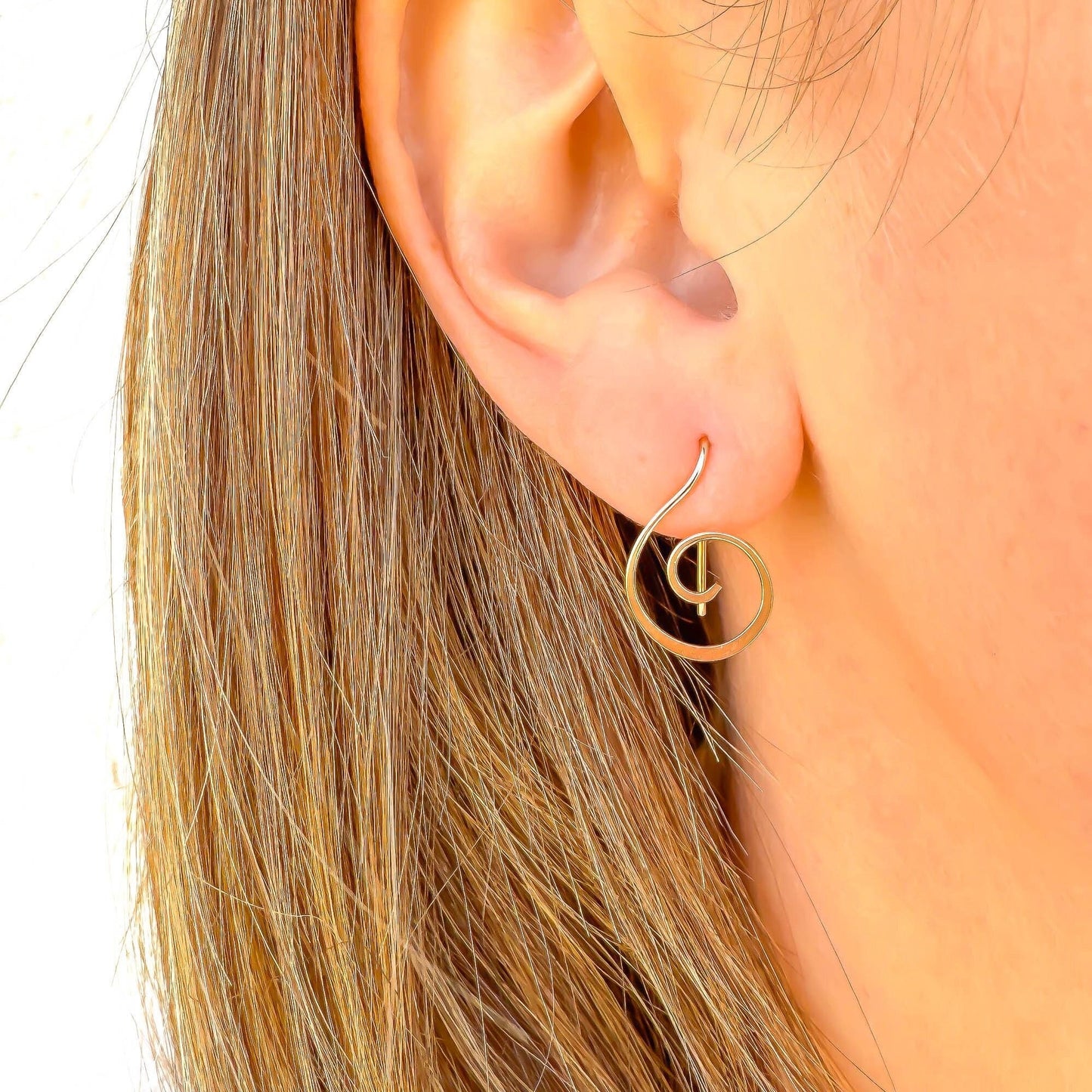 Treble Clef Slip Through Earrings, 14K Gold Filled