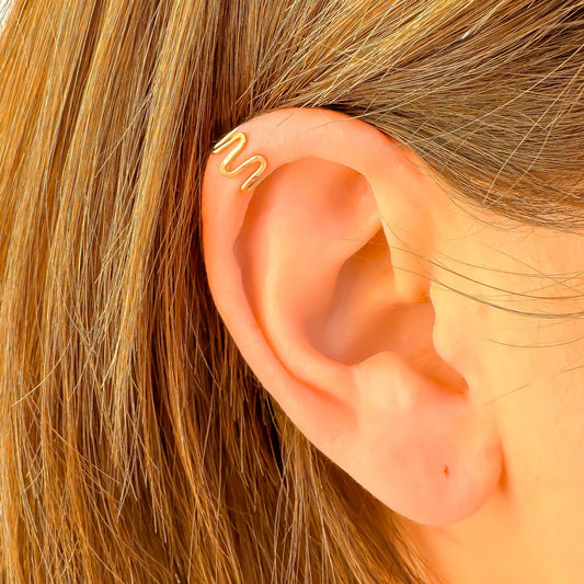 Ultra Mini Wave Cartilage Ear Cuff, 14K Gold Filled