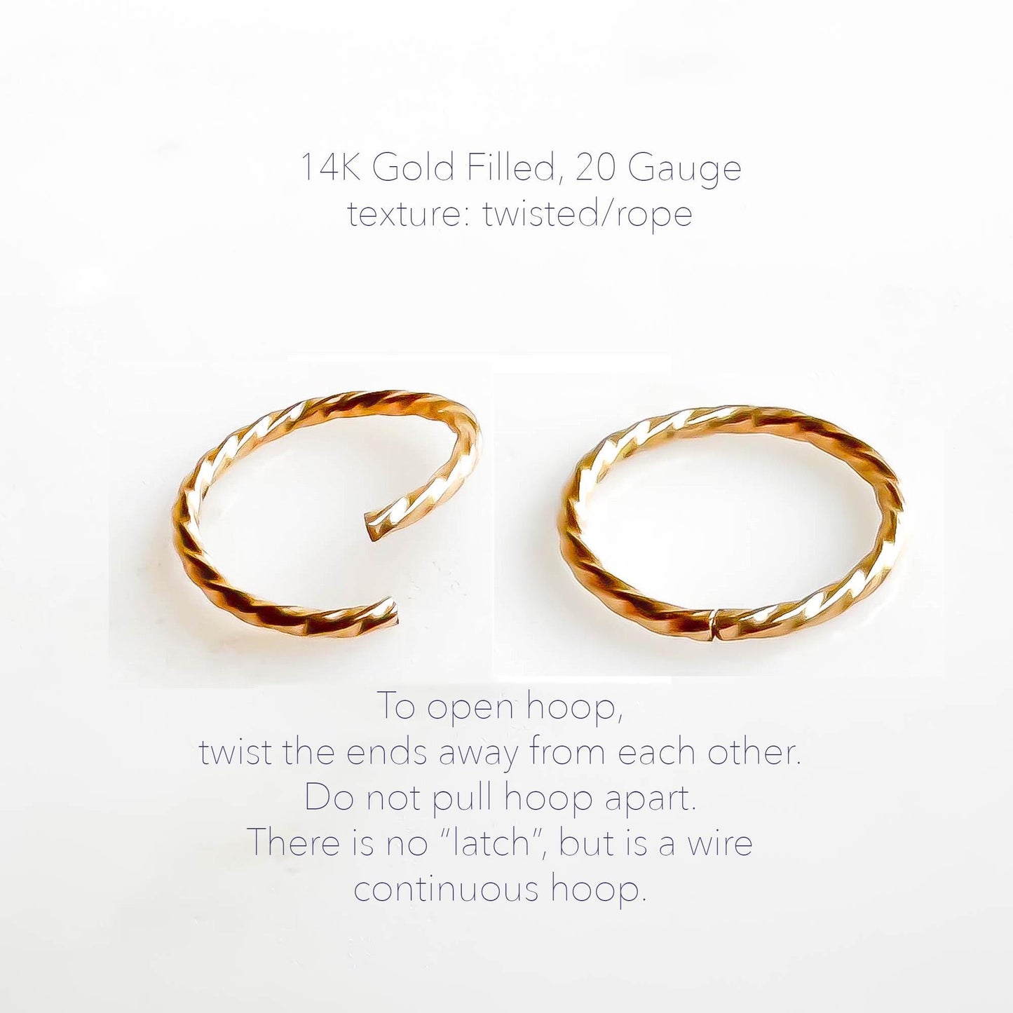 Twist Sparkle Continuous Hoop, 14K Gold Filled