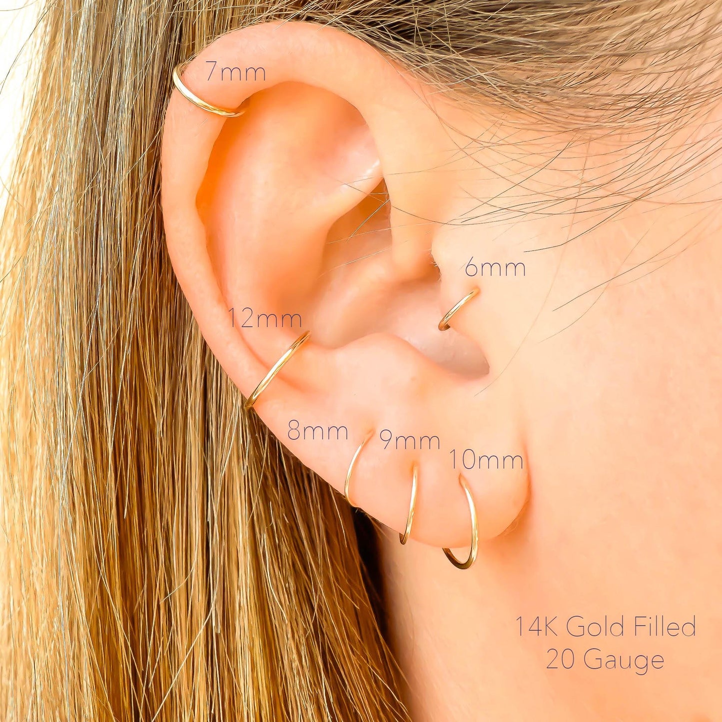 Twist Sparkle Continuous Hoop, 14K Gold Filled