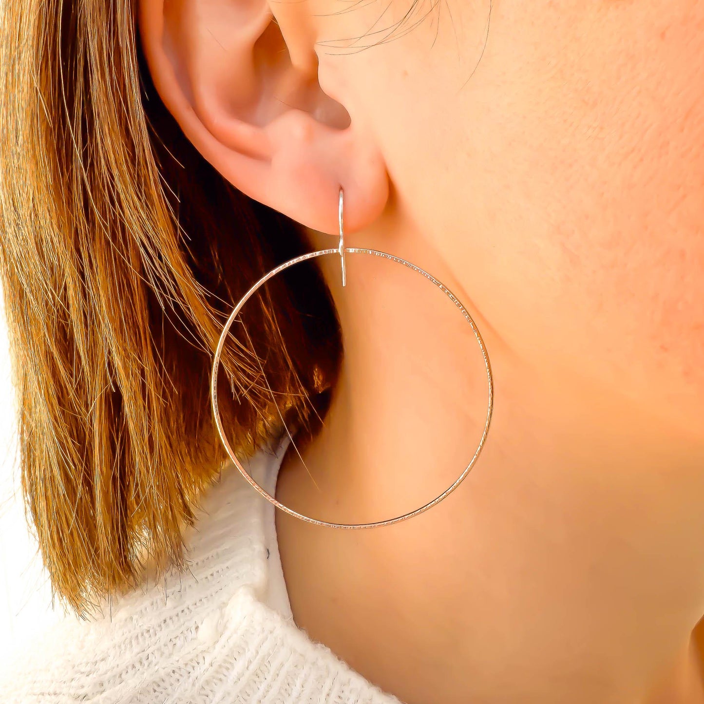 Forward Facing Hoops, 14K Rose Gold Filled & Silver