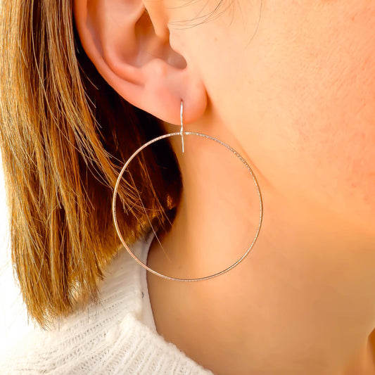 Forward Facing Hoops, 14K Rose Gold Filled & Silver