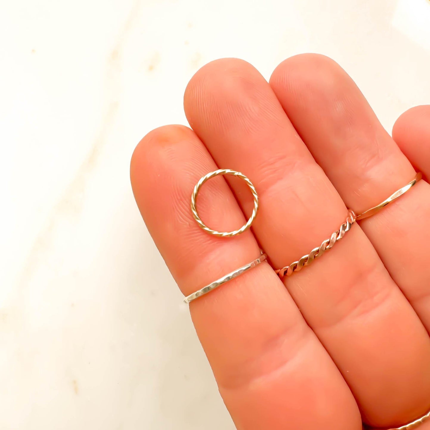 Twist Sparkle Continuous Hoop, 14K Gold Filled