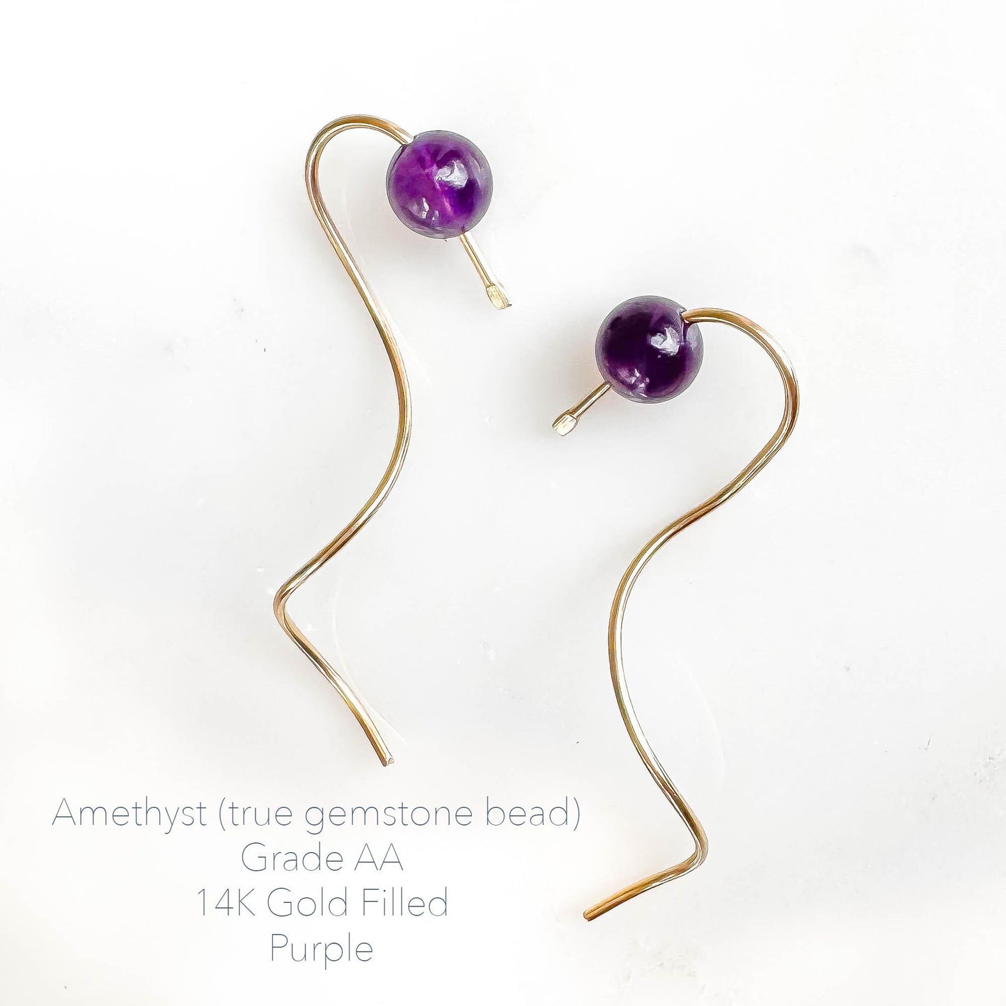 Turquoise Spiral Earrings, 14K Gold Filled