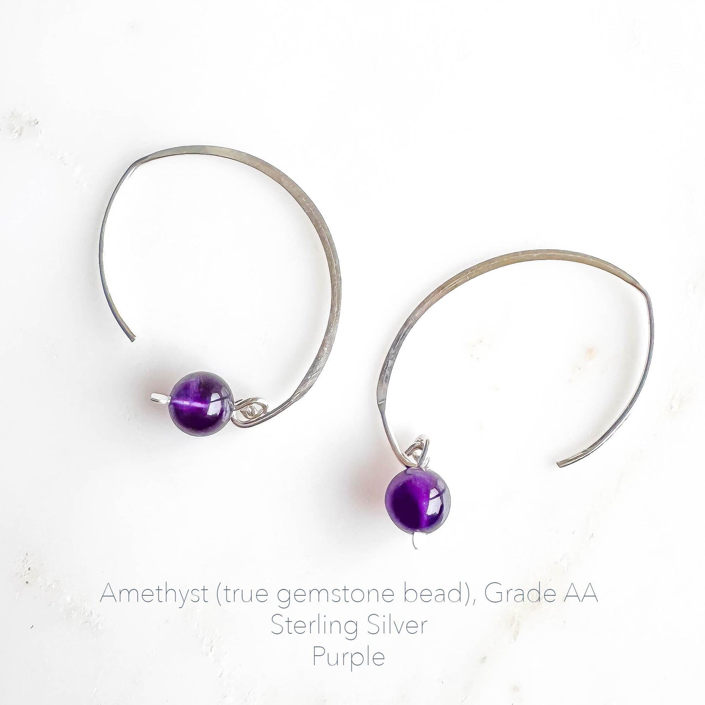 Onyx Swoop Threader Earrings, Sterling Silver