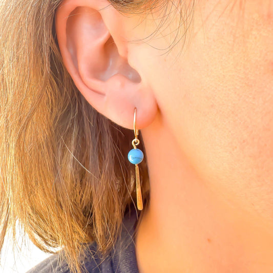 Dear: Royal Blue Drop Earrings, 14K Gold Filled