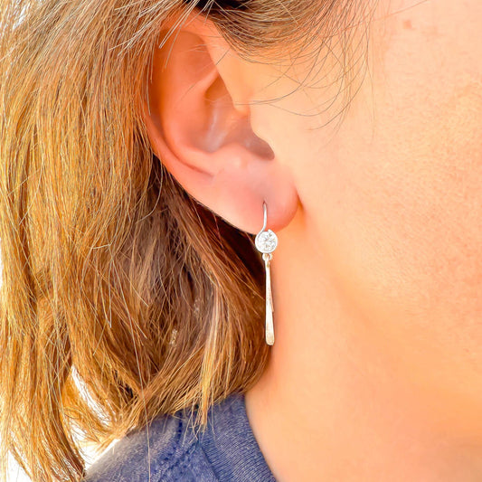 4 Good: CZ Drop Earrings, Sterling Silver
